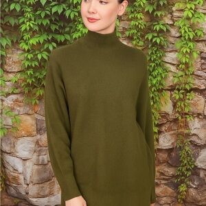 M MAGASCHONI Mock Neck Loden Green Sweater, M